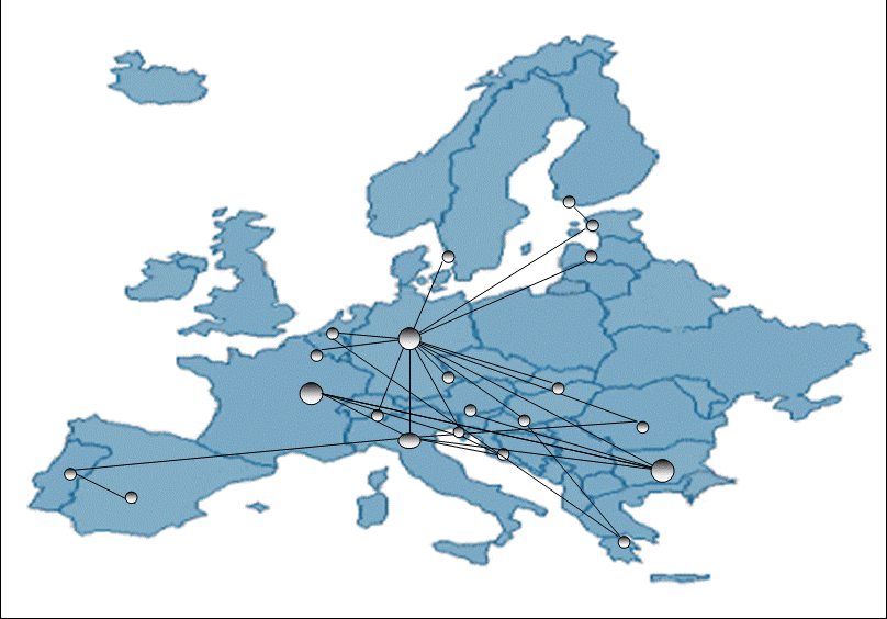  La distribuzione dei piloti in Europa e le relazioni trans-frontaliere che sperimentano. 